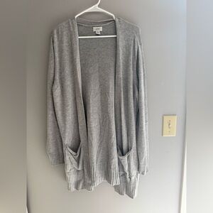 Old Navy Open Front Long Knit Cardigan Sweater Woman’s SZ XL Grey Lightweight